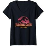 T-shirts noirs à manches courtes Jurassic Park à manches courtes Taille S classiques pour femme 