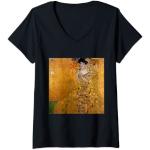 T-shirts noirs à manches courtes Gustav Klimt à manches courtes Taille S classiques pour femme 
