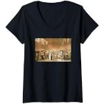 Femme Le serment du court de tennis de Jacques-Louis David (1791) T-Shirt avec Col en V