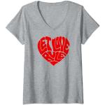 Lenny Kravitz – Let Love Rule Red Heart T-Shirt avec Col en V