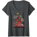 T-shirts gris Deadpool Taille S classiques pour femme 