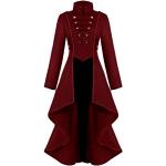 Manteaux gothiques de mariage rouges à manches longues Taille XL steampunk pour femme 