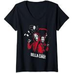 Netflix La Casa De Papel Bella Ciao Group Shot T-Shirt avec Col en V
