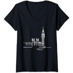 T-shirts noirs à motif Londres Taille S classiques pour femme 
