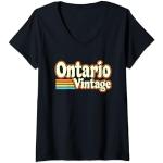 Femme Ontario Vintage T-Shirt avec Col en V