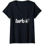 Femme Pièces de voiture Turbo T-Shirt avec Col en V