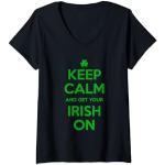 T-shirts noirs Meme / Theme Keep calm and carry on Taille S classiques pour femme 