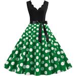 Robes vintage pin up vertes à pois Taille M look Pin-Up pour femme 