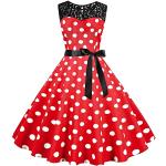 Robes vintage pin up rouges à pois Taille S look Pin-Up pour femme 