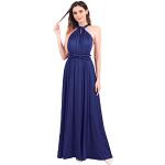 Robes de soirée longues bleu marine sans manches Taille XL look fashion pour femme 