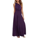 Robes de soirée longues violet foncé sans manches Taille XL look fashion pour femme 