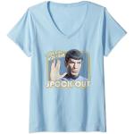 T-shirts bleus Star Trek Spock Taille S classiques pour femme 