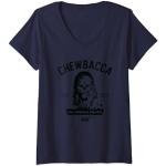 T-shirts bleus Star Wars Chewbacca Taille S classiques pour femme 