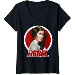Star Wars Princess Leia Original REBEL Badge T-Shirt avec Col en V