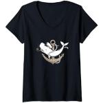 T-shirts à imprimés noirs à motif baleines à capuche Taille S look fashion pour femme 