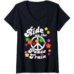 T-shirts equalizer noirs à motif fleurs Taille S look hippie pour femme 
