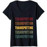 Femme Trainspotting Lover, Trainspotting rétro T-Shirt avec Col en V