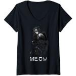 DC Catwoman Text Meow T-Shirt avec Col en V
