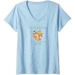 Femme Valence Voyage en Espagne T-Shirt avec Col en V