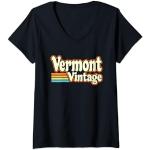 Femme Vermont Vintage T-Shirt avec Col en V
