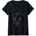 T-shirts noirs à effet léopard à motif panthères Taille S classiques pour femme 