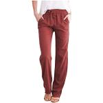 Pantalons taille haute rouges à carreaux en velours stretch Taille XL look fashion pour femme 