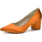 Escarpins talon aiguille orange en caoutchouc respirants à talons aiguilles à élastiques Pointure 38 classiques pour femme 