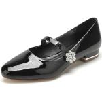 Chaussures de mariage noires en cuir synthétique à perles en cuir vegan à bouts ronds Pointure 42 avec un talon jusqu'à 3cm look casual pour femme 