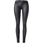 Pantalons taille basse noirs en cuir synthétique Taille XXS look fashion pour femme 