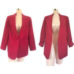 Blazers vintage rouges en laine classiques pour femme 