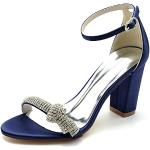 Sandales à talons bleu marine à bouts ouverts Pointure 41 classiques pour femme 