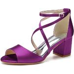 Sandales à talons violettes à bouts ouverts Pointure 37 look fashion pour femme 