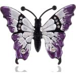 Broches multicolores en cristal à strass à motif papillons en strass look fashion pour femme 