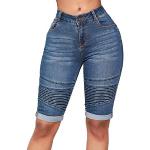 Jeans larges bleus en denim troués stretch Taille XXL look sportif pour femme 