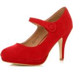 Chaussures montantes Ajvani rouges en daim Pointure 41 look fashion pour femme 
