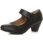Chaussures Ajvani noires en caoutchouc en cuir Pointure 42 avec un talon entre 5 et 7cm look fashion pour femme 