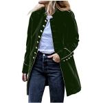 Manteaux en cuir d'automne vert foncé en velours Taille L look fashion pour femme 