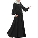 Robes en soie noires imprimé Indien en mousseline maxi Taille S plus size look casual pour femme 