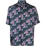 Chemises de créateur Fendi violettes imprimées à manches courtes pour homme 