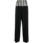 Pantalons droits de créateur Fendi noirs à rayures Taille XL W42 pour femme 
