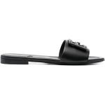 Sandales plates de créateur Fendi noires en caoutchouc à bouts ouverts Pointure 39 