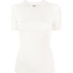 T-shirts col rond de créateur Fendi blanc crème en viscose à manches courtes à col rond Taille XL pour femme 