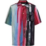 Chemises multicolores à rayures rayées à manches courtes pour homme 