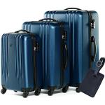 Valises bleues en cuir à motif avions à 4 roues en lot de 3 look fashion pour femme 