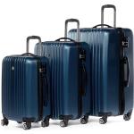 Valises bleues à motif avions à 4 roues en lot de 3 look fashion en promo 