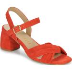 Sandales saison été Fericelli rouges en cuir en cuir Pointure 41 avec un talon entre 5 et 7cm pour femme en promo 