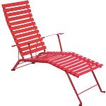 Chaises longues Fermob Bistro rouge coquelicot made in France 
