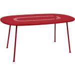 Tables ovales Fermob rouge coquelicot en acier à motif fleurs 