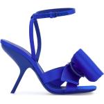 Sandales à talons de créateur Ferragamo bleu électrique à bouts ouverts pour femme en promo 