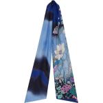 Foulards en soie de créateur Ferragamo bleus à fleurs Tailles uniques pour femme 